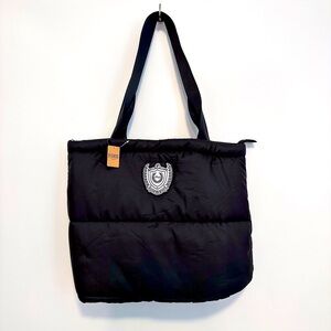 VS Pink Black Puffer Tote Bag